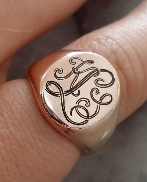 Personalized signet deals ring