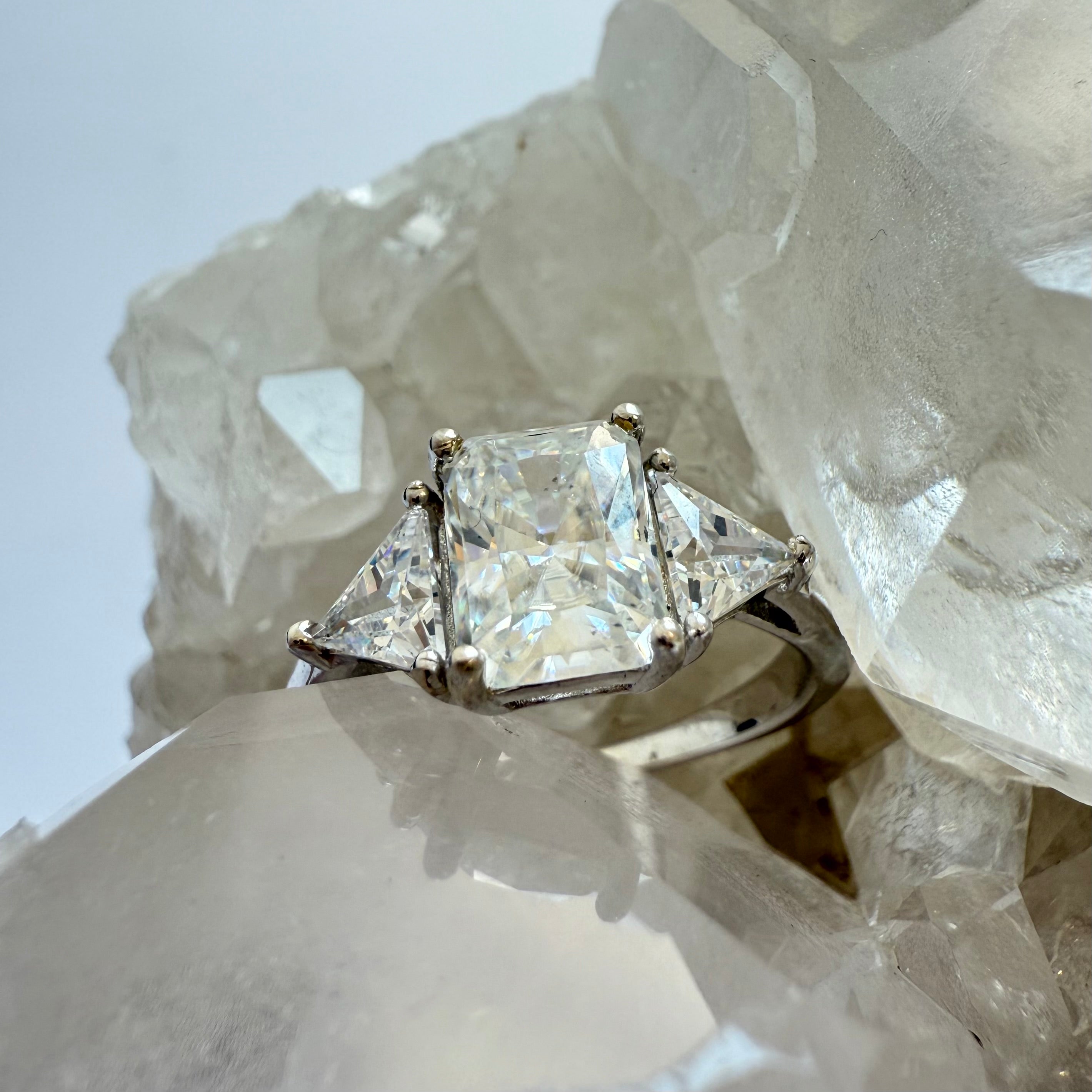 925 Moissanite Trinity