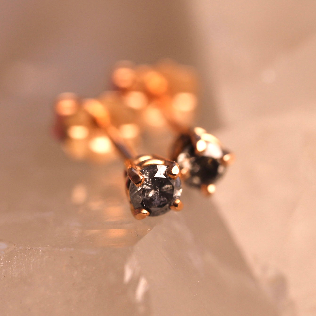 Salt + Pepper Earrings - Rose Gold