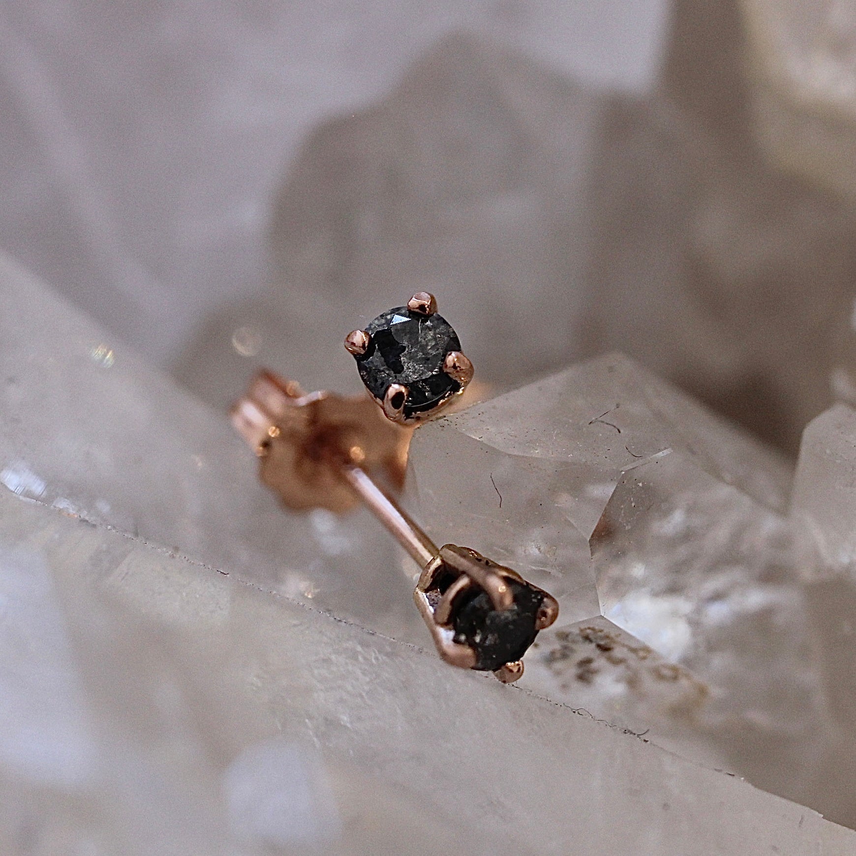 Salt + Pepper Earrings - Rose Gold