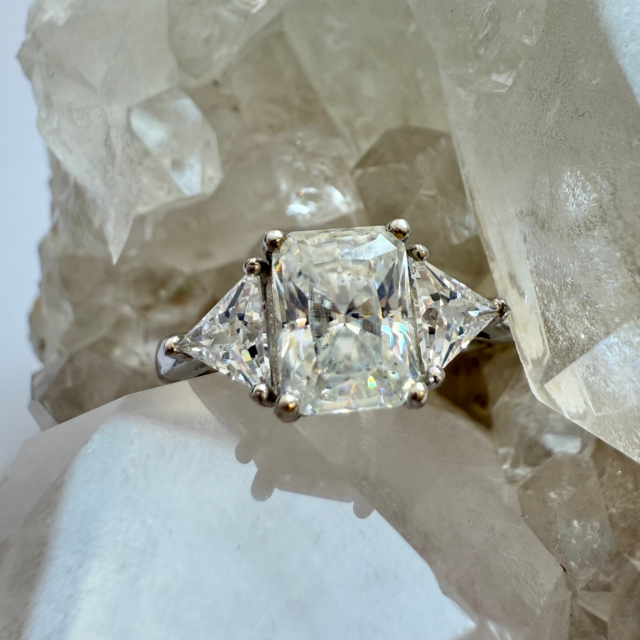 925 Moissanite Trinity