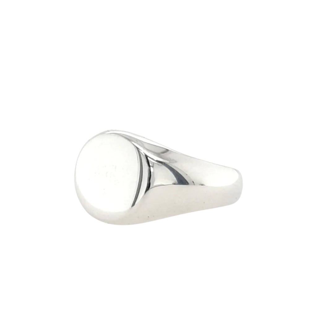 Bold Round Signet Ring Silver