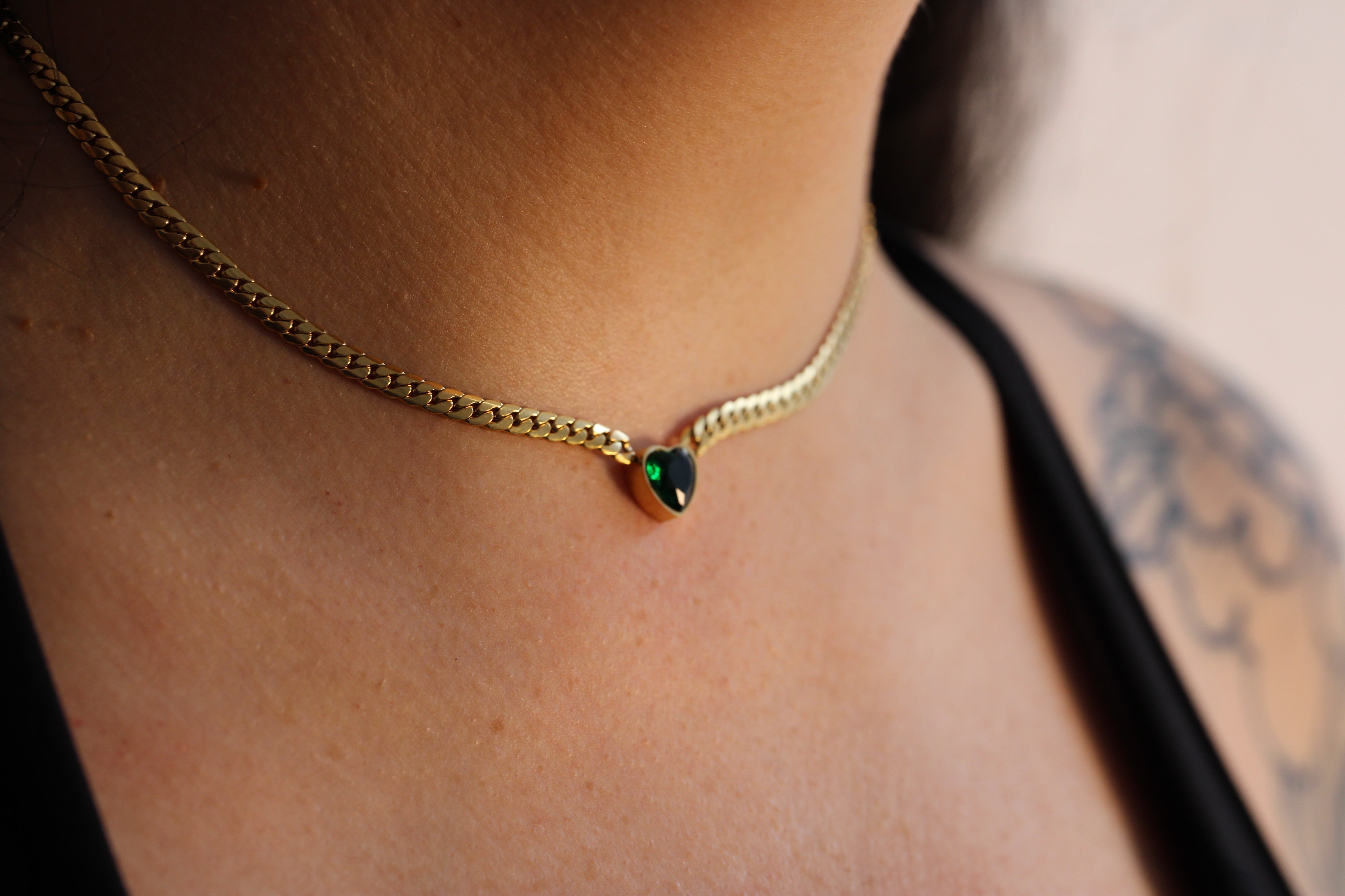 Base ~ Emerald Heart Necklace