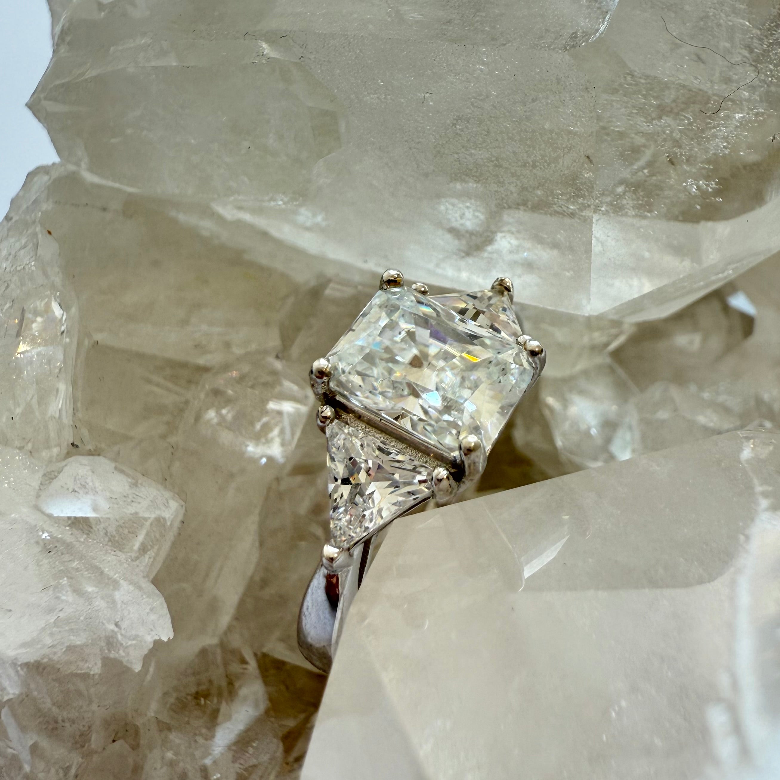 925 Moissanite Trinity