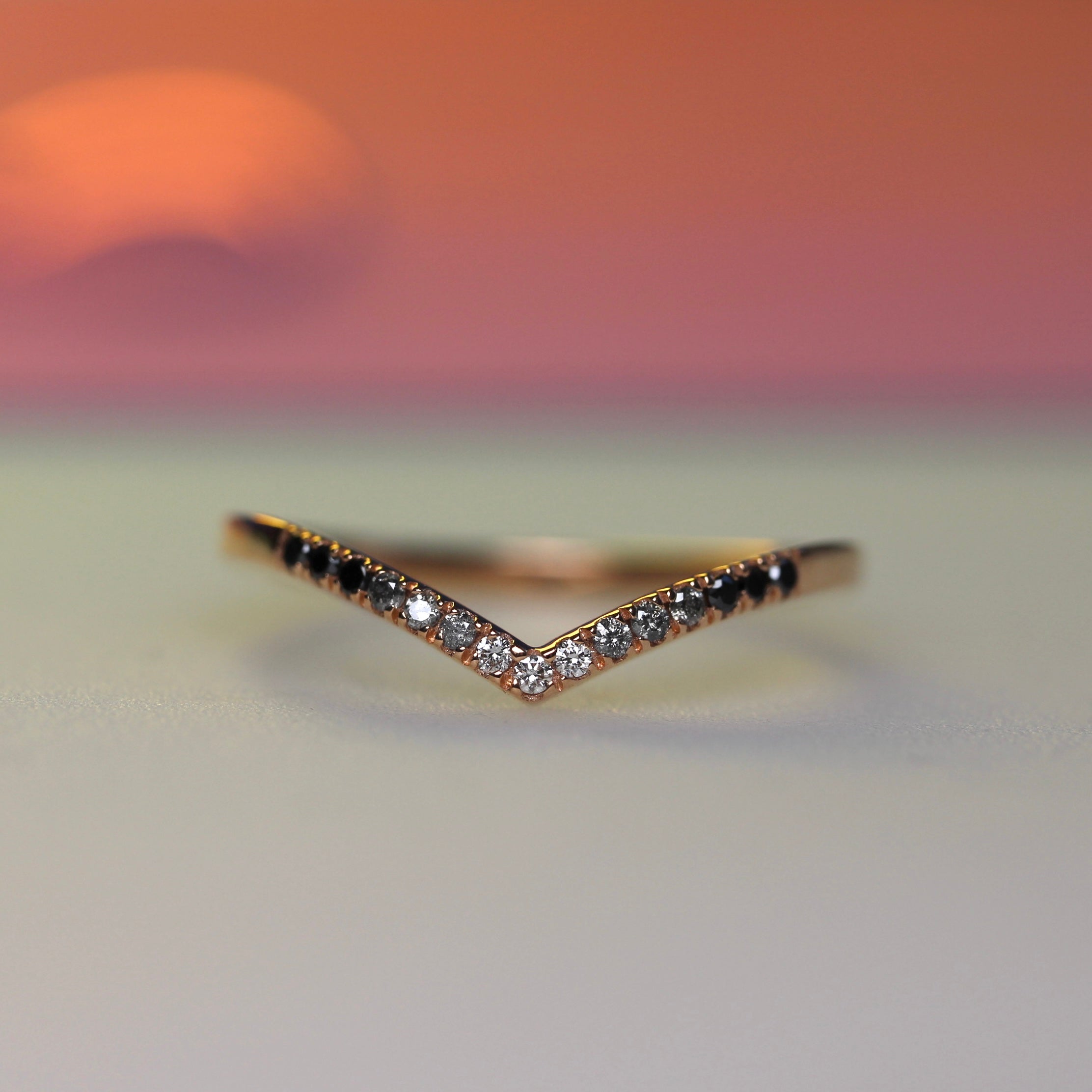 Bespoke 2024 -  .96CT Salt + Pepper Floating Halo - Rose Gold