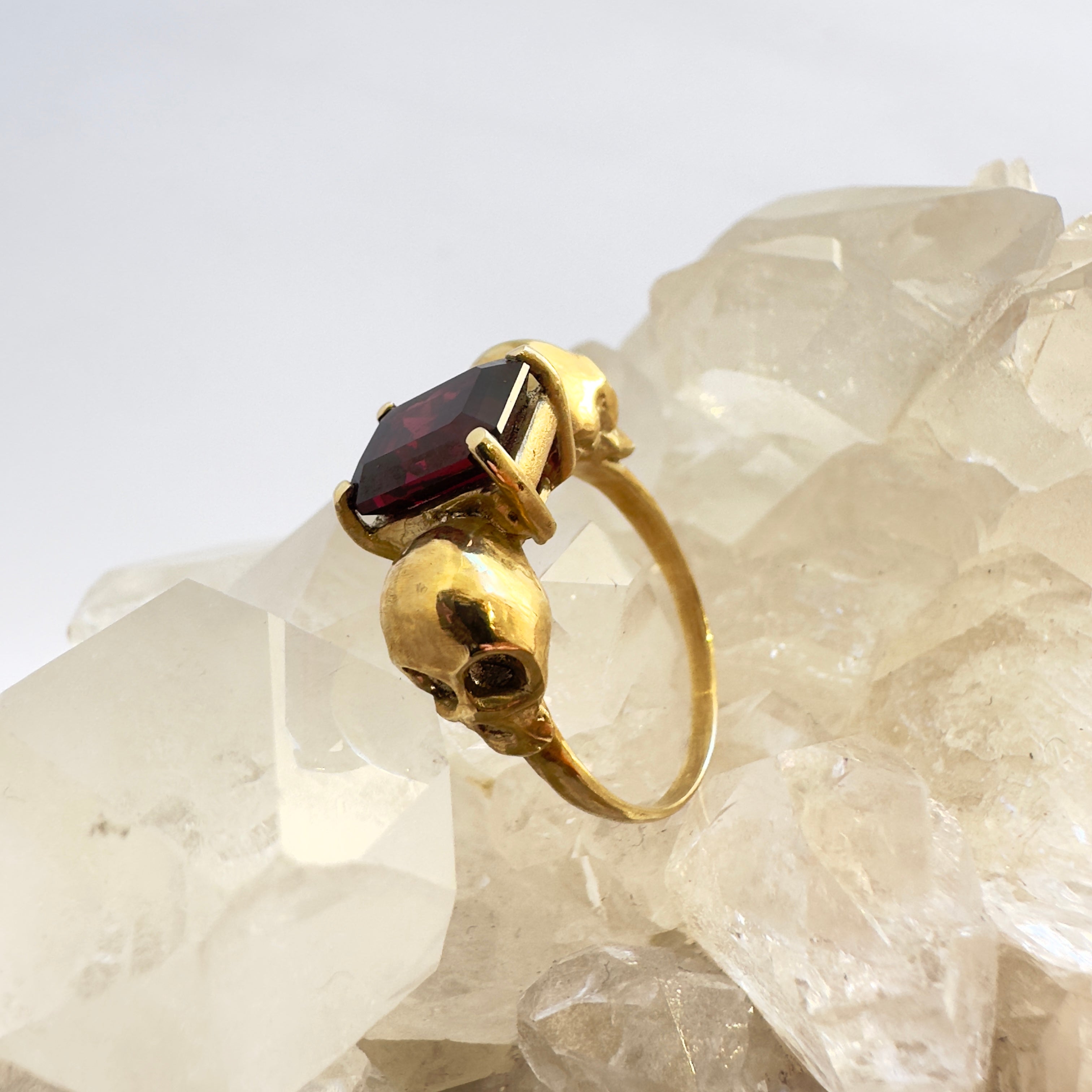 Watery Grave - Yellow Gold + Garnet- Ready to Ship