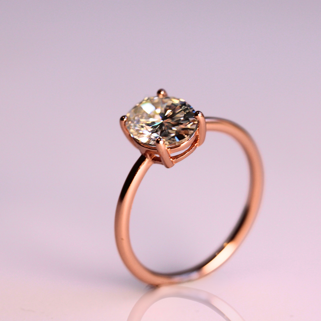 925 Moissanite Oval Solitaire