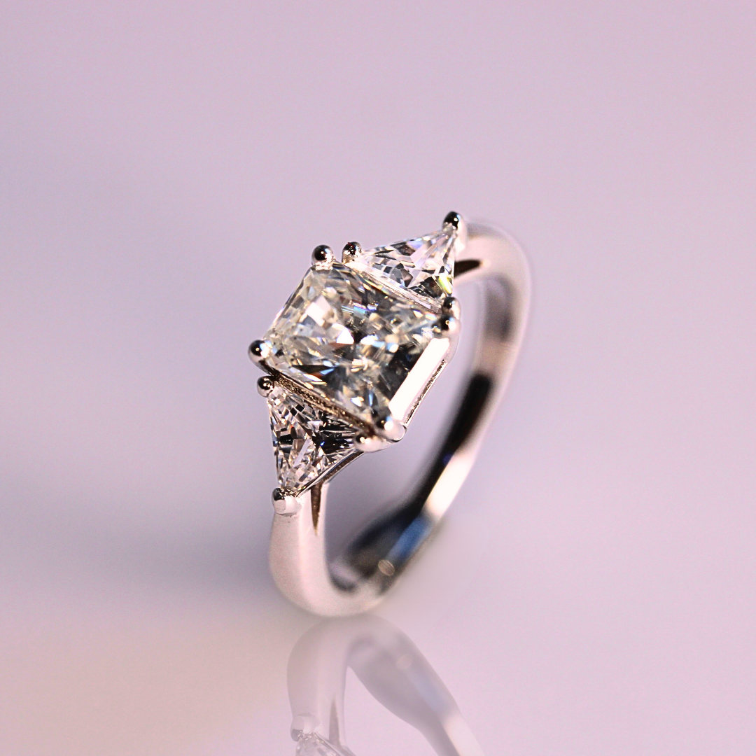 925 Moissanite Trinity